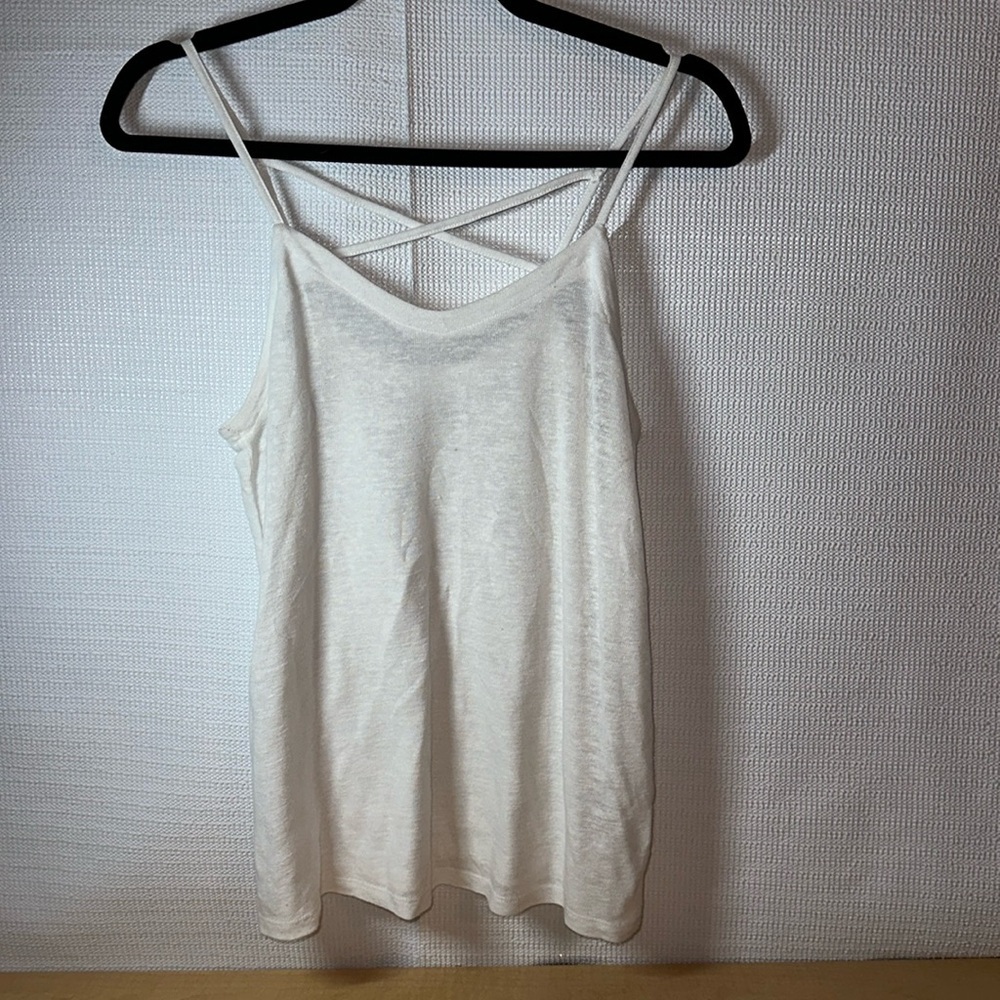 UNIVERSAL THREAD White Crisscross Tank Womens Small